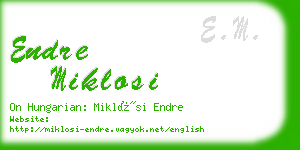 endre miklosi business card